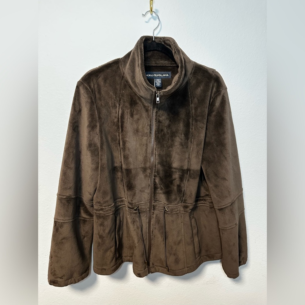 Kristen Blake brown plush very soft jacket size XL
